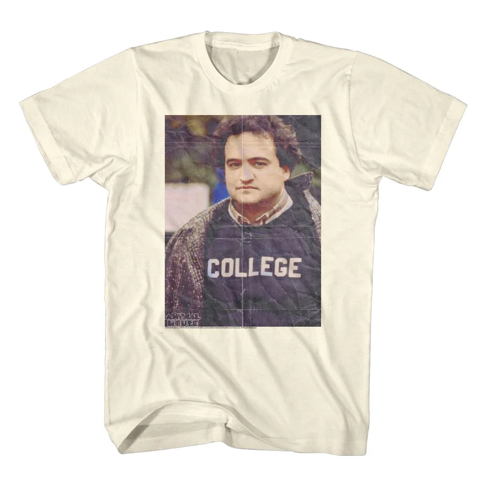 Unisex Adult T-shirt Rockinstone Animal House Movie Folded Up Solid Natural Sizes