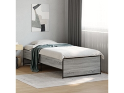 Vidaxl Estrutura De Cama Derivados De Madeira E Metal Cinzento Sonoma