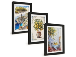 Composição De Quadros Limoeiro-do-mar À Mesa Espelharte (3 Peças 20x30 Cm)