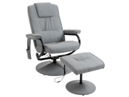 Poltrona de Massagem Pu e Aço Cor Cinzento 77x84x102 cm Homcom