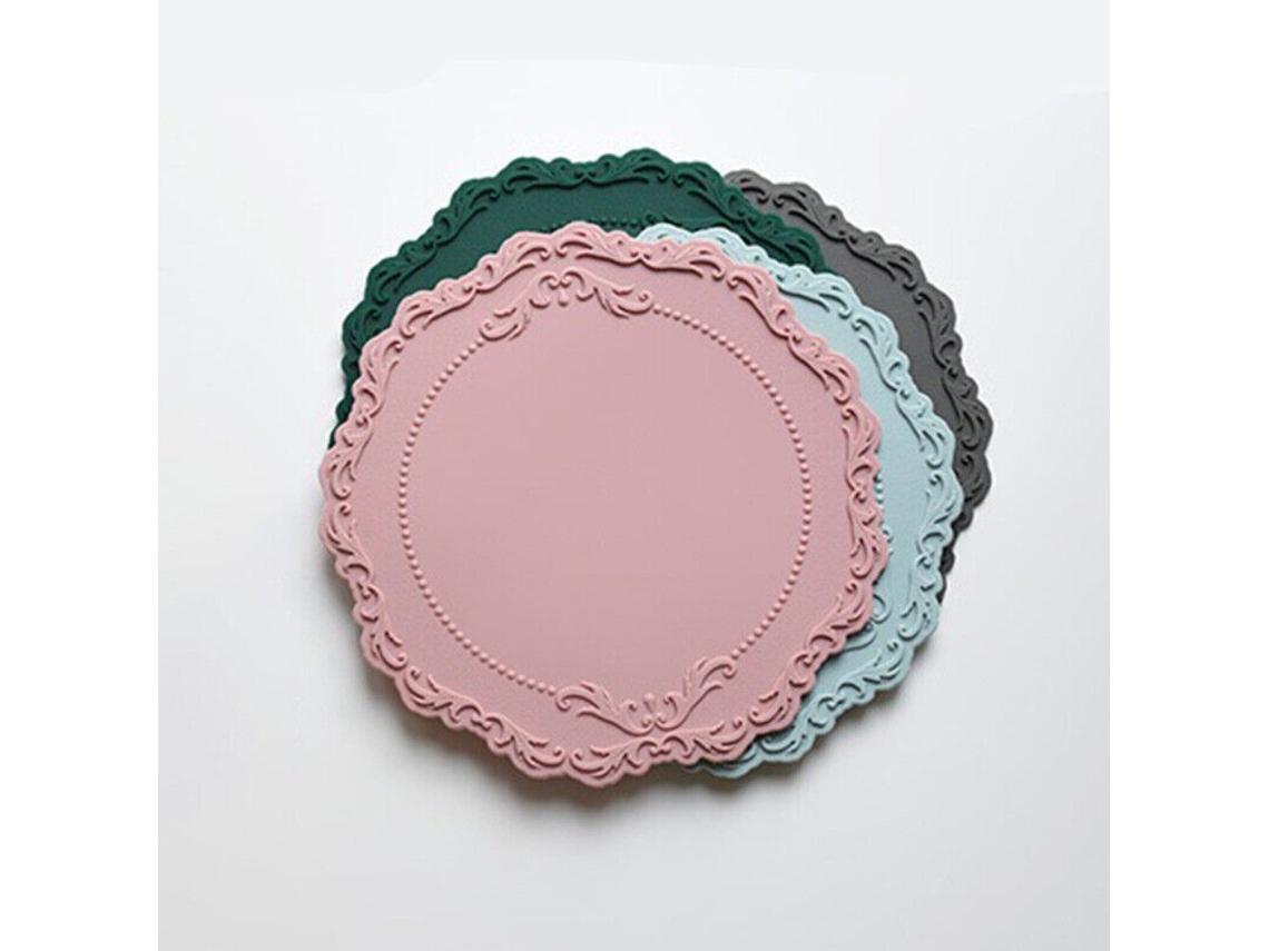 Tapete Decorativo Para Mesa Redonda Com 7 Peças, Almofada Para Talheres E Acessórios De Cozinha SUNNY SPACES