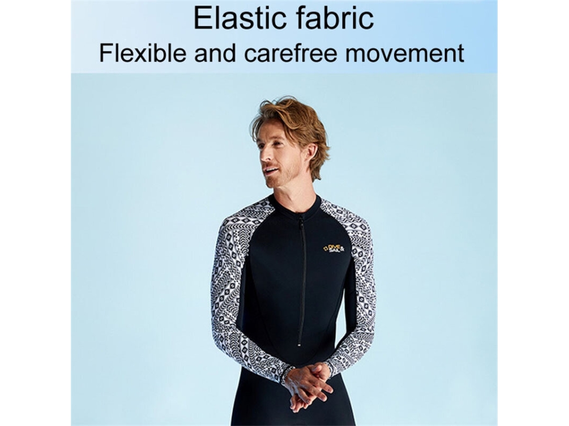 M Divesail Roupa Banho Masculina Upf 50+ Manga Comprida 98% Uv Secagem Rápida Respirável Surf Snorkeling Natação Mergulho Rafting