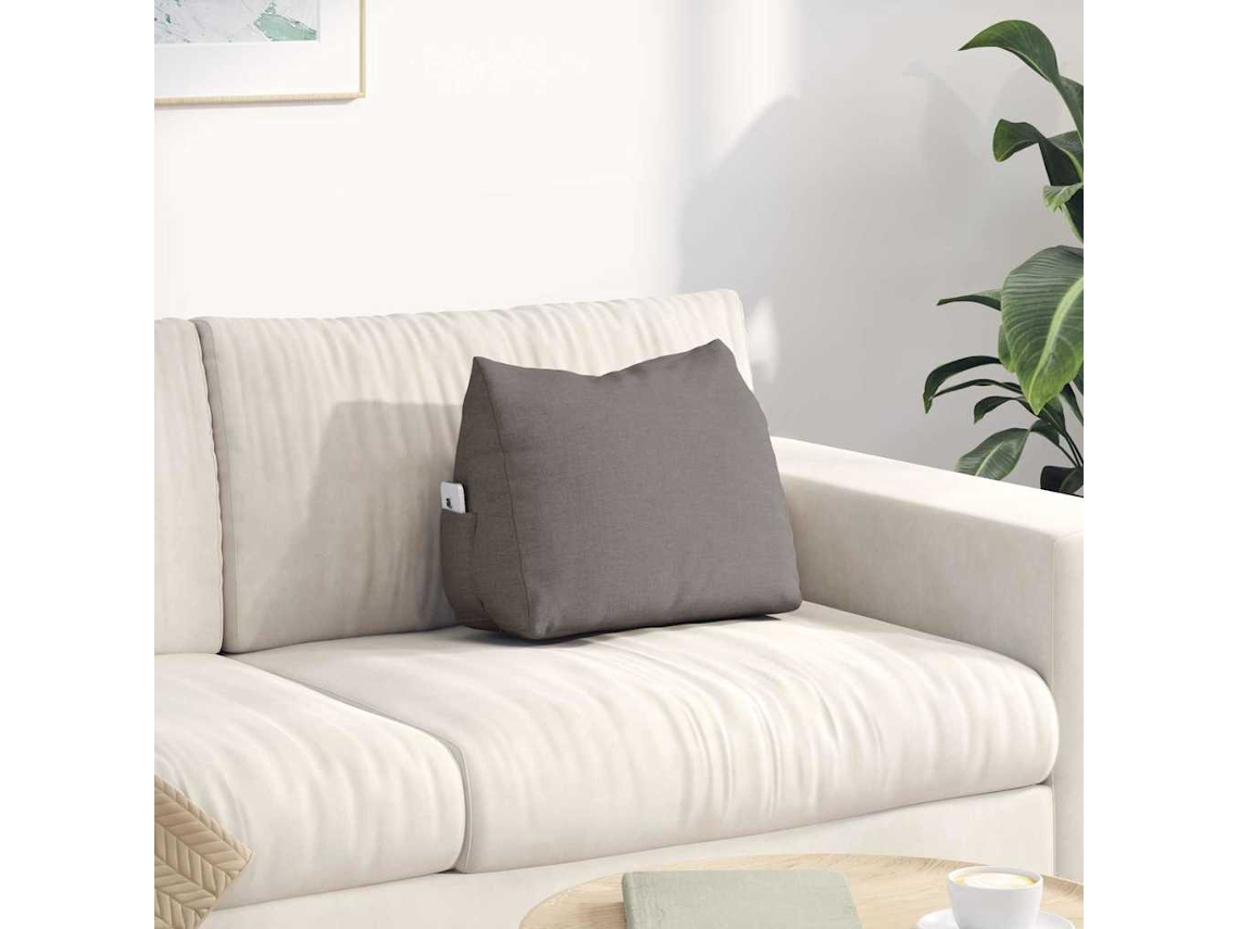 Vidaxl Travesseiro Para Costas Cinzento-acastanhado 45 X 20 X 35 Cm