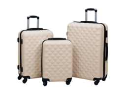 Conjunto de 3 Malas de ViagemVIDAXL estojo rígido ABS Dourado (55 x 36 x 22 cm)