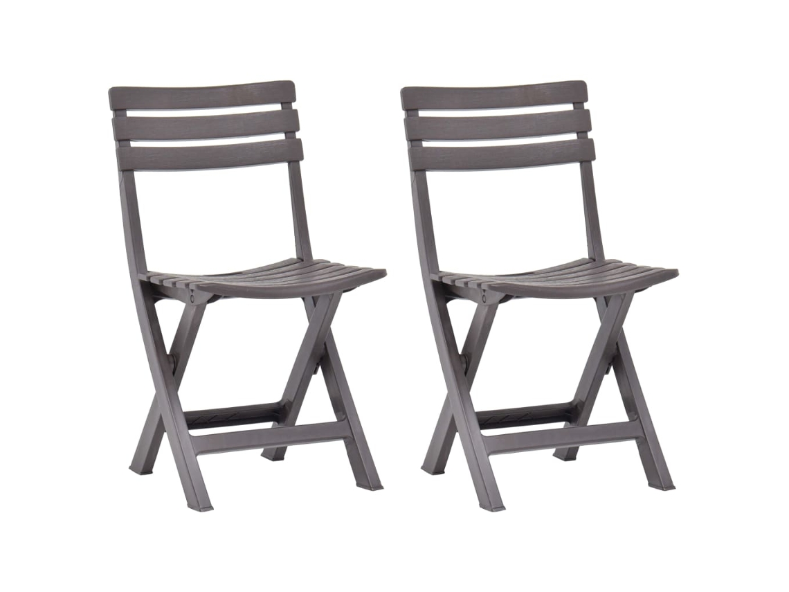 Conjunto 1 Cadeira Dobrável Vidaxl Cinzeto Plástico (44 X 41 X 78 Cm)