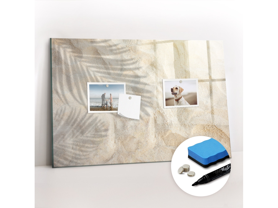 Quadro Magnético Decorativo Sombra De Palmeira Na Areia Para A Cozinha Espelharte (60x40 Cm)