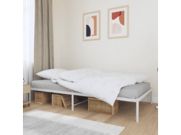 Vidaxl Estrutura De Cama 100x200 Cm Metal Branco