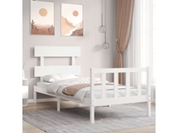 Cama Sem Colchão 90x200 Cm Madeira De Pinho Maciça Branco