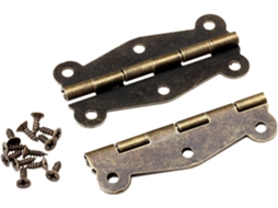 Dobradiças Antigas Para Portas De Armários 2 Peças, Ferragens Para Móveis, Pequenas Dobradiças Decorativas De Madeira