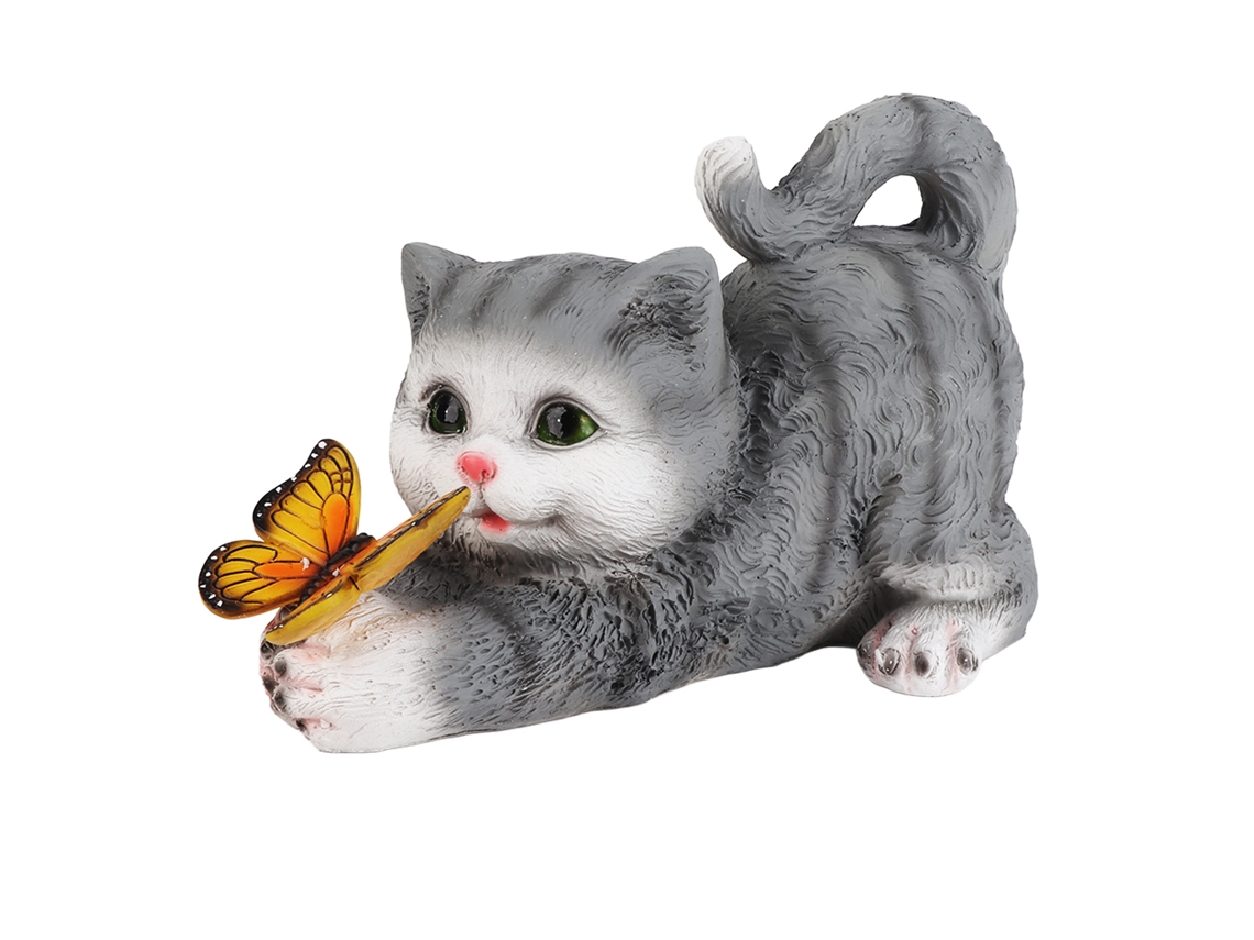 Figura Gato Solar Resina LAXISCREED Jardim
