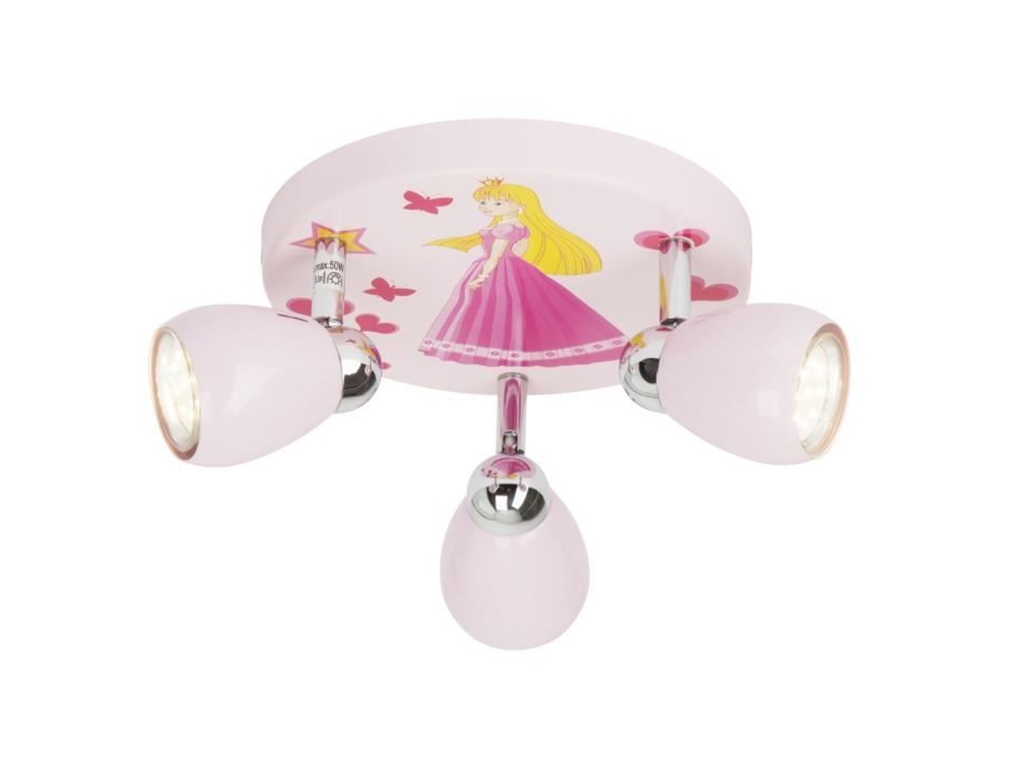 BRILLIANT Plafon com 3 Luzes Led Altura Princesa 11 Cm Ø31 Cm Gu10 3W Rosa