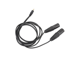 Cabo Macho 3.5mm para Duplo XLR Macho, 1.5m, OFC, Pvc, para Microfone, Caixas de Som, Mesa de Mistura
