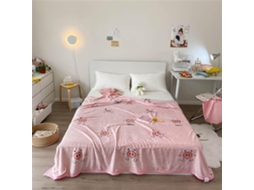 Manta de Lã Polar Inverno para Meninas da Fansu Linda Estampa Rosa Flanela Grossa Macia e Quente Cama Infantil