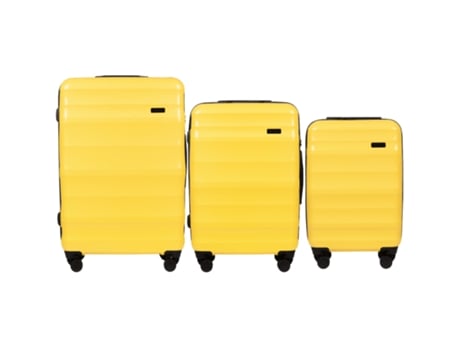 Conjunto De Bagagem Wings Vulture De 3 Peças Amarelo, Policarbonato