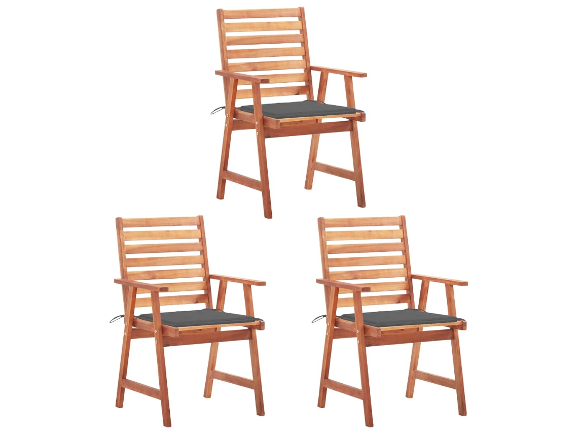 Outdoor Chair, Outdoor Chairs Vidaxl Antracite Madeira De Acácia (n/a)