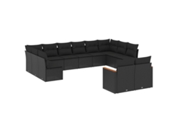 Garden Sofa Set, Garden Sofa Sets Vidaxl Preto Rattan / Vime (n/a)