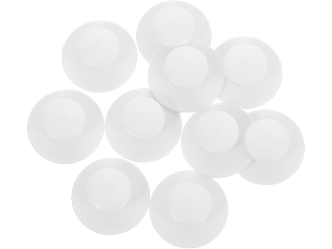 Conjunto De 10 Puxadores Redondos Autoadesivos Para Armários, Em Plástico Branco