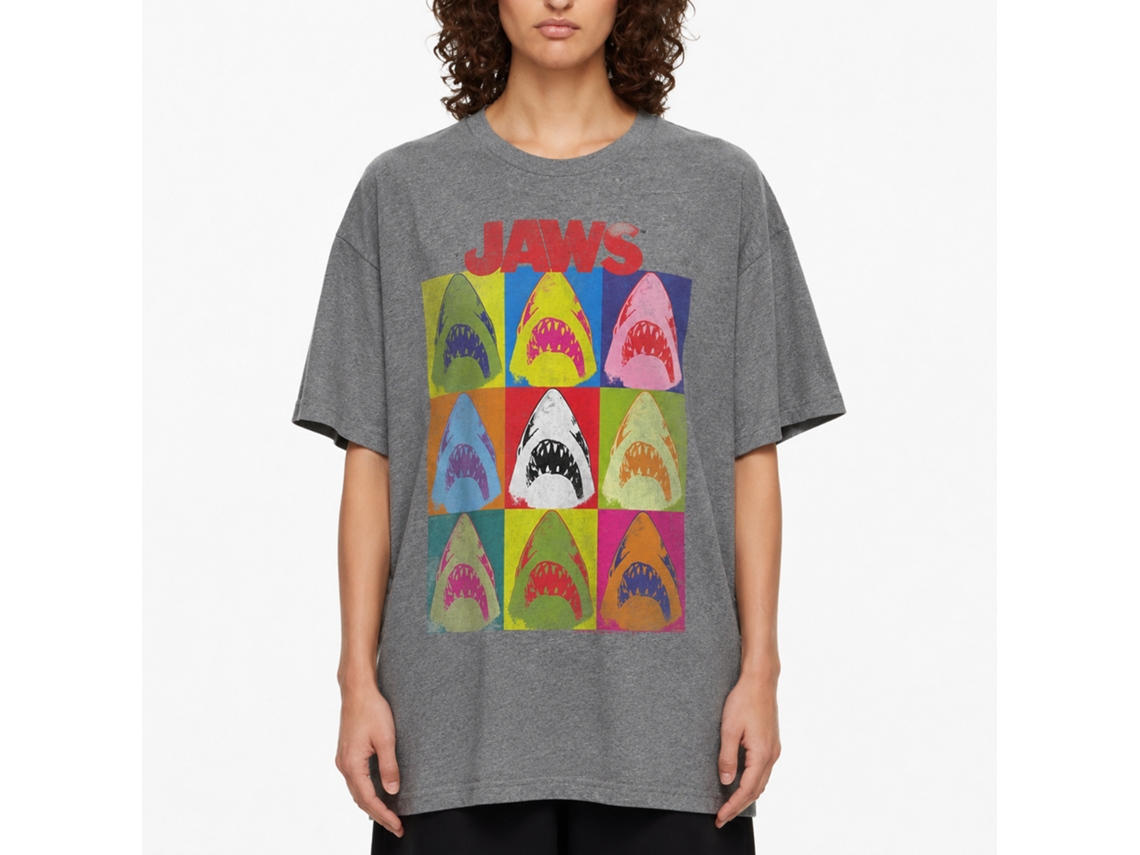 Rockinstone Jaws Movie Jawhol Heather Graphite Adult T-shirt Size:xxxl