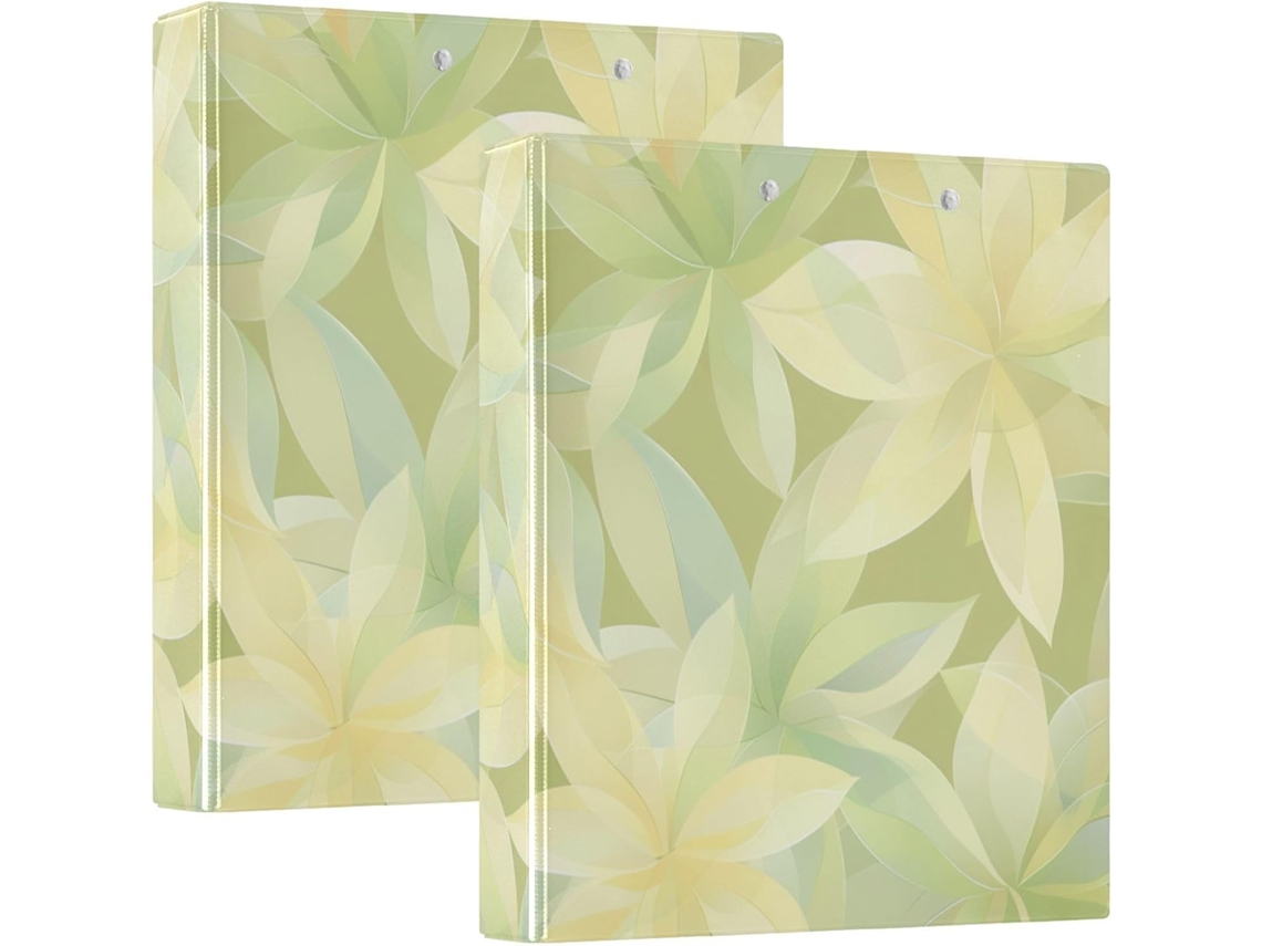 Pasta Fichário Com Design Moderno E Delicado, Estampa Floral De 3, 8cm 1, 5 Polegadas, 3 Argolas Com Bolsos, Pacote