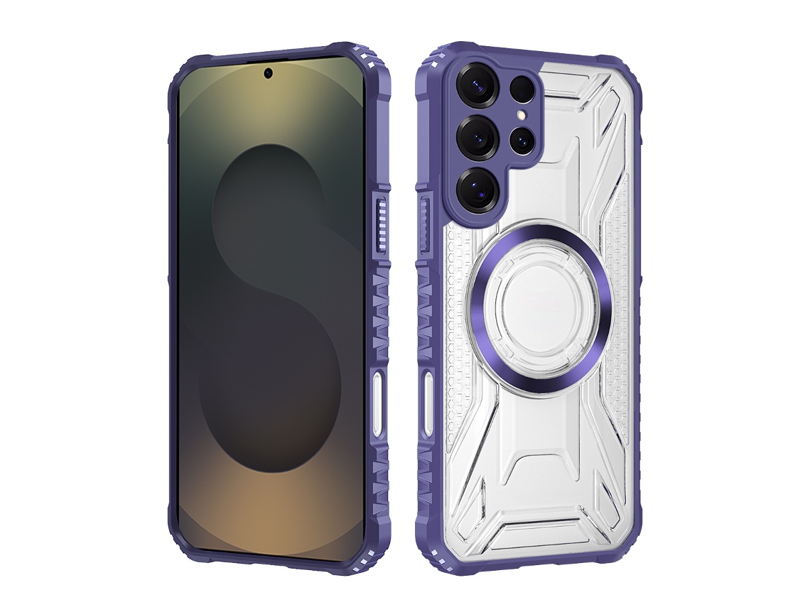 Capa Transparente Magsafe Para Celular S25 Edge - Roxo Escuro