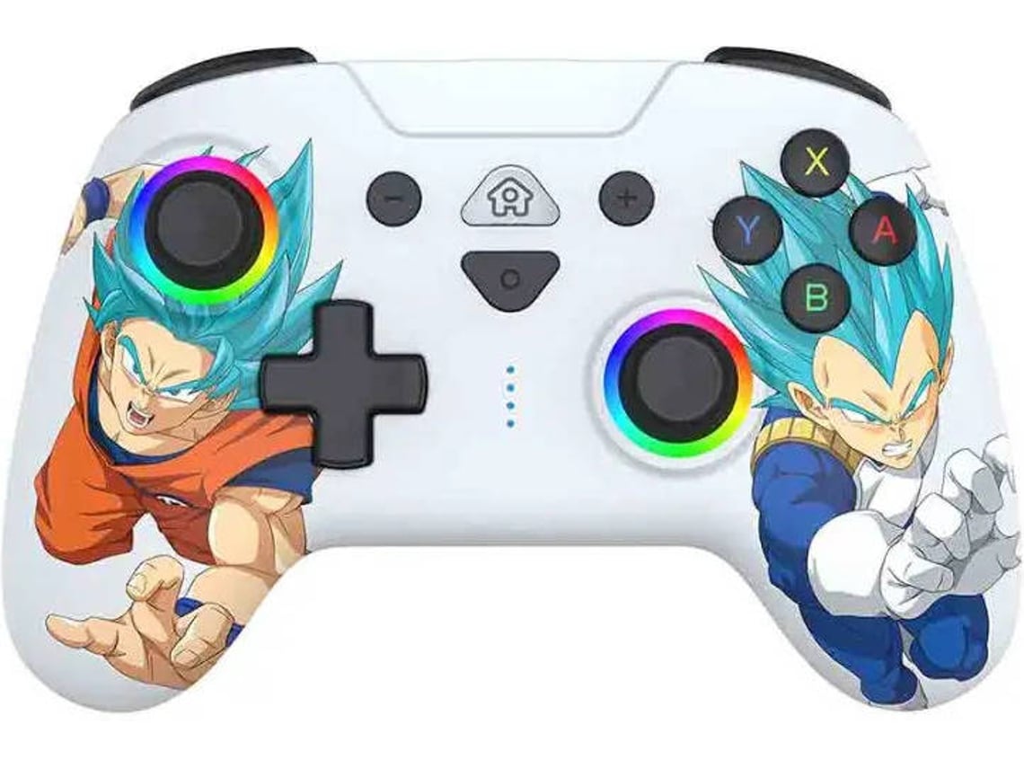 Comando Sem Fios SUBSONIC Nintendo Switch/Switch 2  Led Dragon Ball Goku e Vegeta (Branco)
