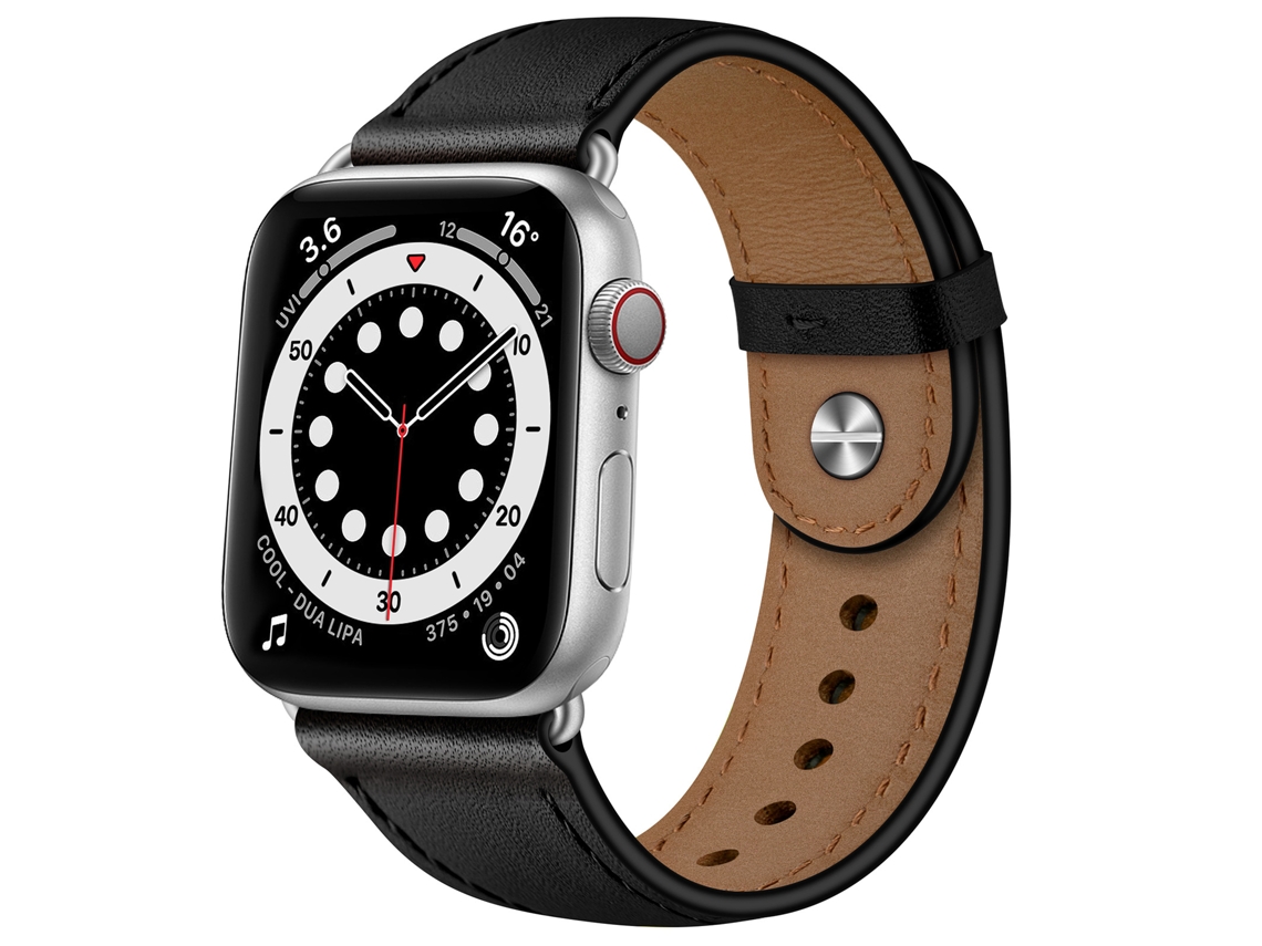 Bracelete para Apple Watch 38/40/41mm Couro Genuíno Preto XIAOMOYU