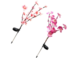 Conjunto de 2 Luminárias Solares para Orquídeas com Plugue para Aterramento, Iluminação Solar Externa para Caminhos de Jardim. SFUSHOS