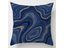 Capa De Almofada Geométrica De Mármore Azul-marinho Para Sofá, Capa De Almofada Decorativa De Poliéster, Almofadas Decorativas Para Casa, 4545 Cm