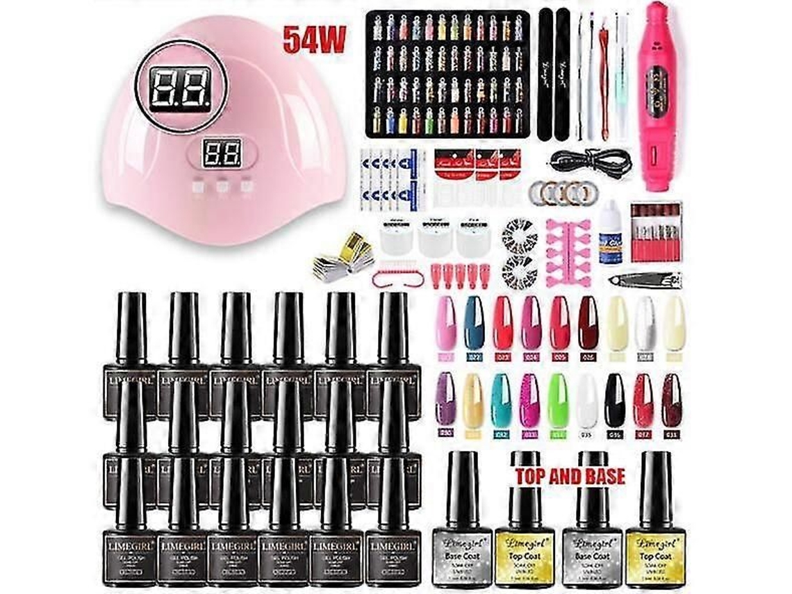 2025 Conjunto de Unhas 54w Lâmpada Uv para Manicure com 22 Pcs Kit Esmalte Gel GOKOCO