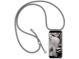 Capa Xiaomi Poco M2 HONGWE. Com corda Transparente, Cinzento
