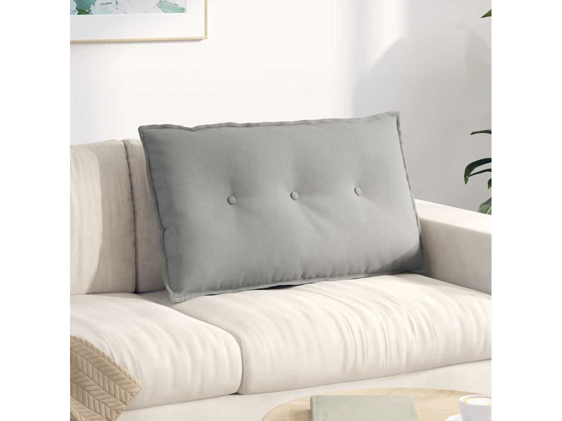Vidaxl Travesseiro Para Costas Cinzento-claro 80 X 50 Cm