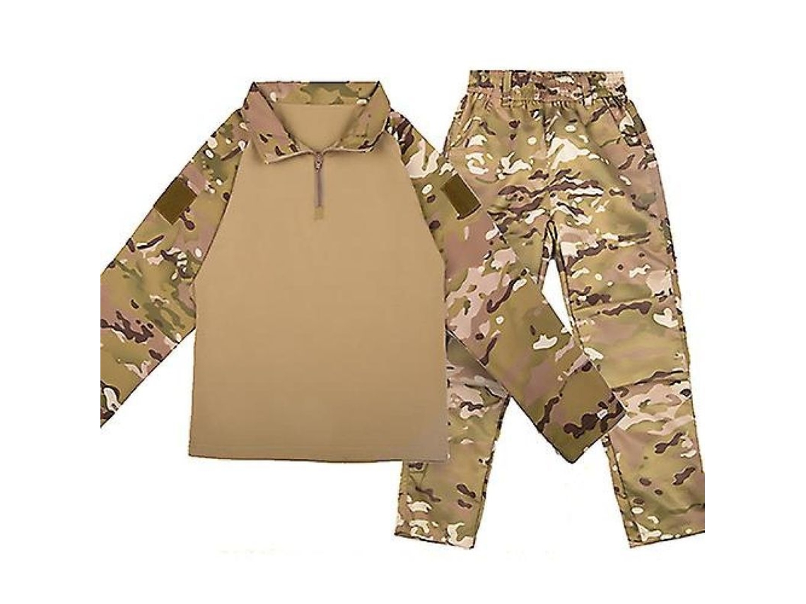 Conjunto de uniforme tático militar Rebe-Boy's, fantasia camuflada para caminhadas, treinamento e atividades ao ar livre (sem chapéu), tamanho 150 Lg Cp cinza.