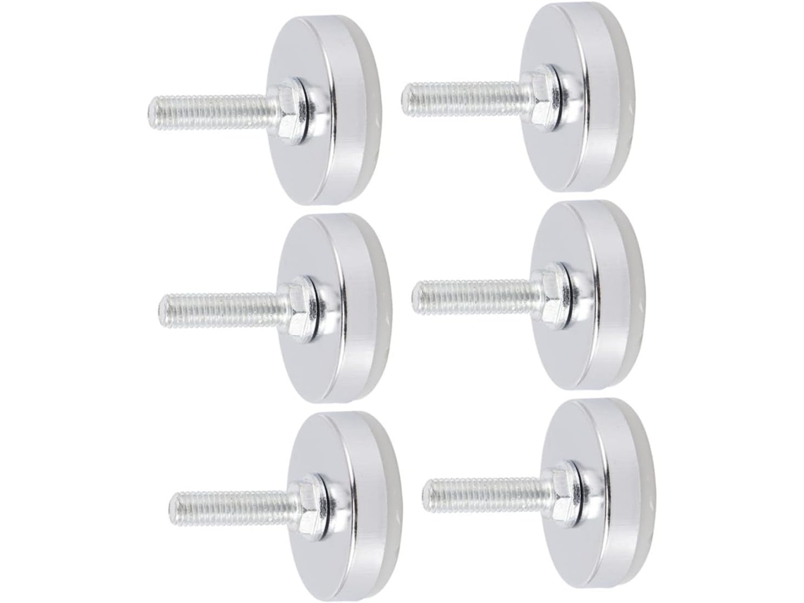 Conjunto De 6 Niveladores Móveis Ajustáveis Com Porca Em T, Feitos De Aço E Nylon, Para Fácil Utilização Em Casa