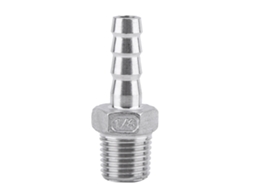 Conector Barb De Mangueira Com Rosca Macho Em Aço Inoxidável 304 (1/4"x8mm) Para Combustível