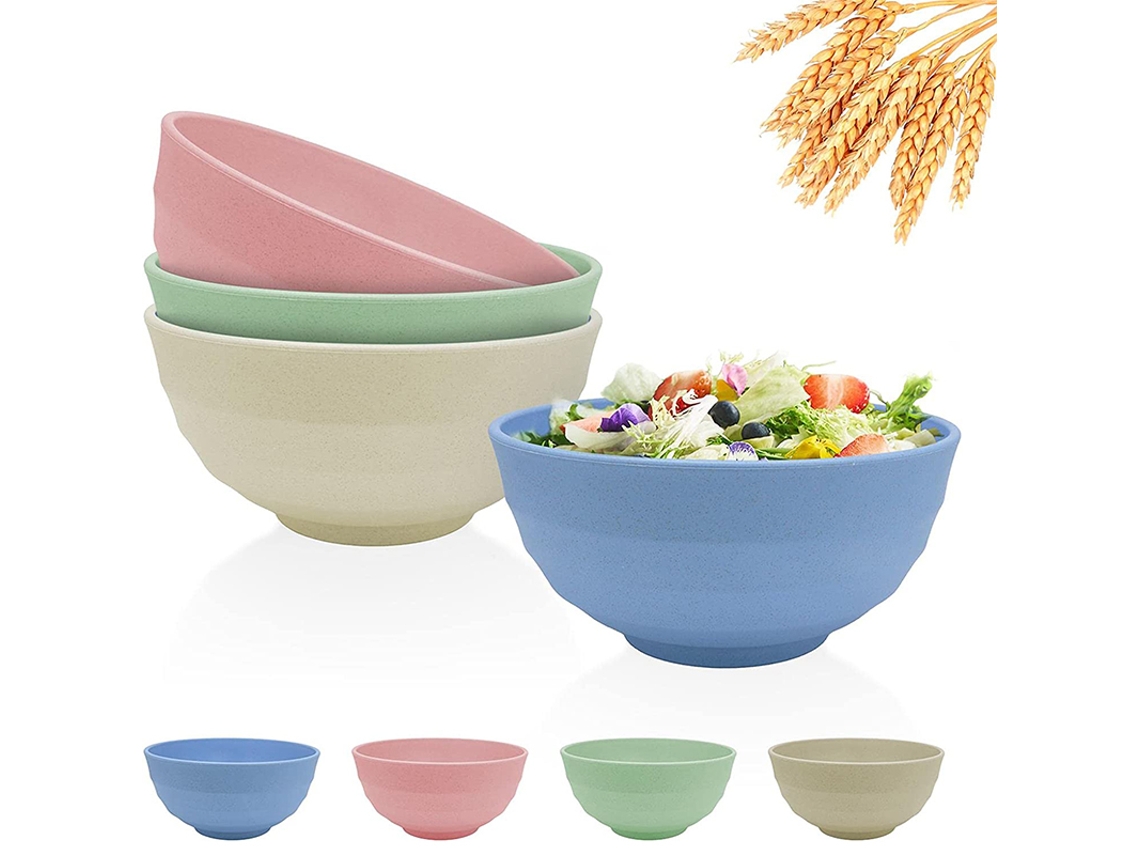 Conjunto de 4 Copos de Palha Resistentes, Duráveis e Reutilizáveis para Grãos Copos Leves. MDUG