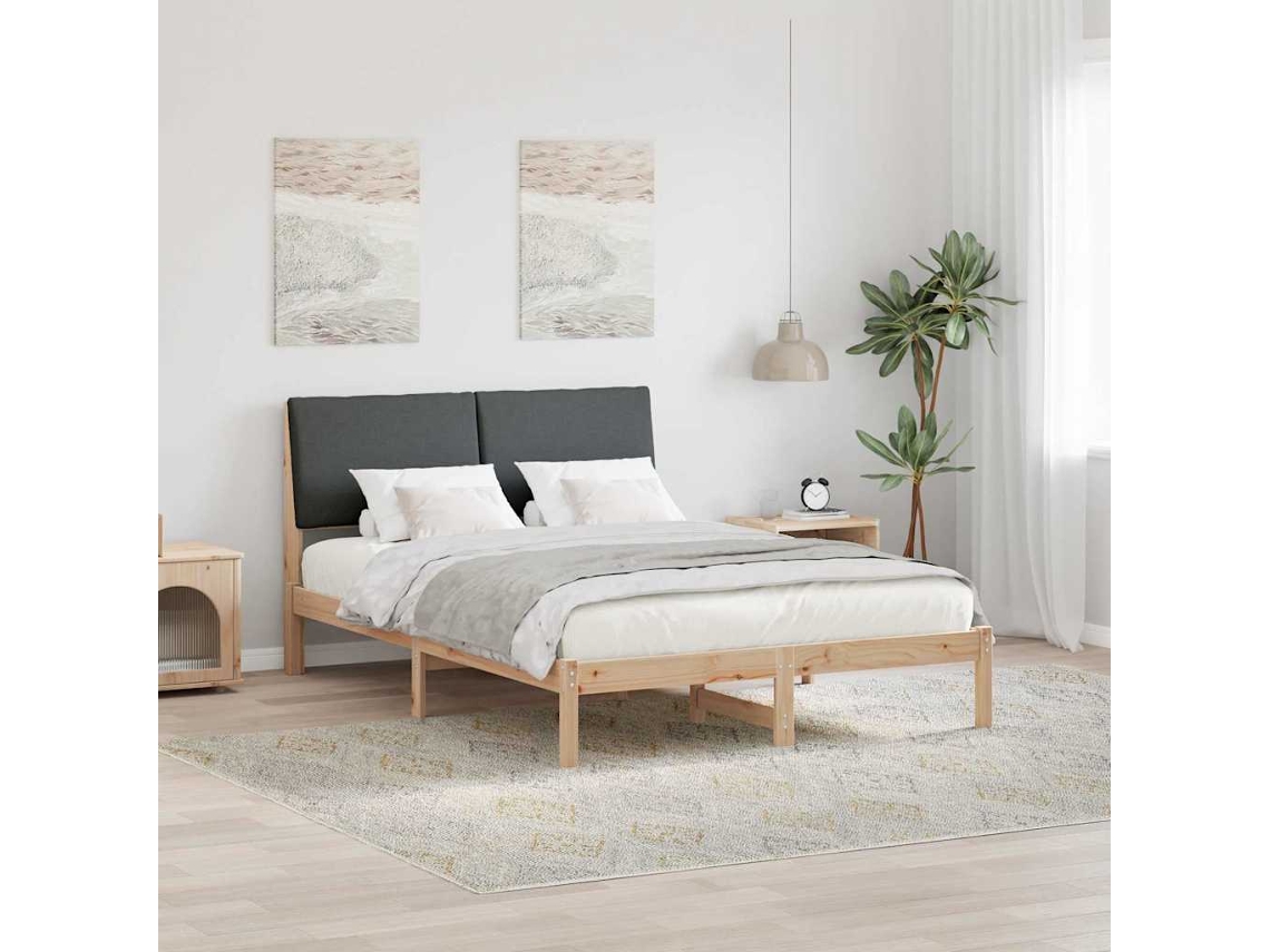 Vidaxl Estrutura da Cama Castanho e Cinzento escuro 160 X 200 Cm