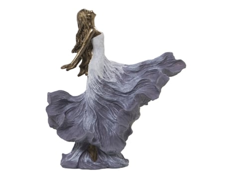 Figura Resina Dama Dourada/Branca