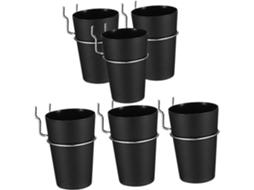 Conjunto De 6 Soquetes Pretos 1 Polegada Painel Perfurado Com Anel E Suporte, Acessórios De Ferro E Abs