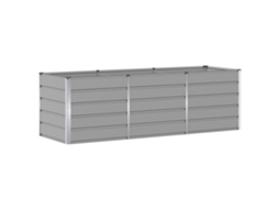 Conjunto 1 Vaso De Jardim Vidaxl Cinzento-claro Aço (240 X 80 X 75 Cm)