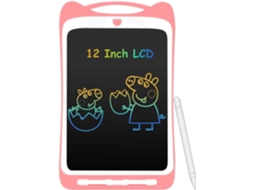 Lurelia, Tablet Lcd, 12 Polegadas, Rosa, Colorido, Caneta, Infantil, Proteção Ocular, Portátil, Trava