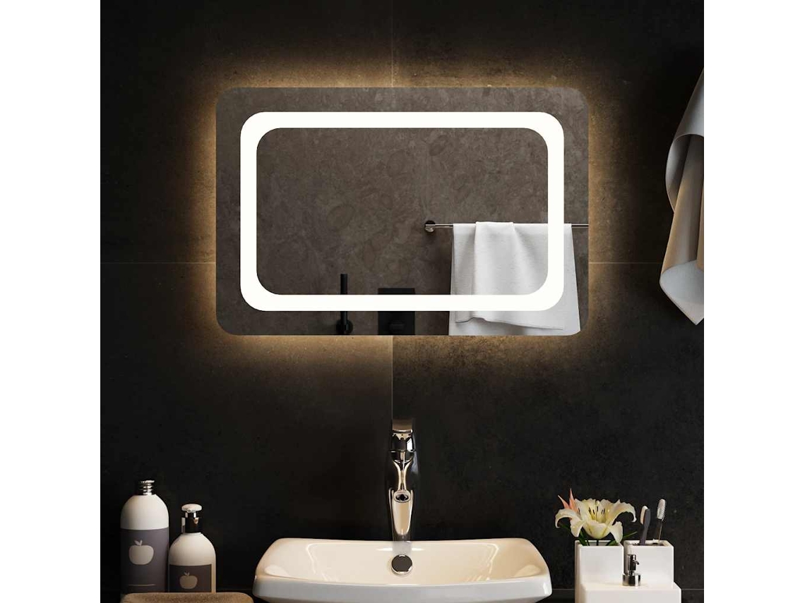 Vidaxl Espelho De Casa De Banho Com Luzes Led 60x40 Cm