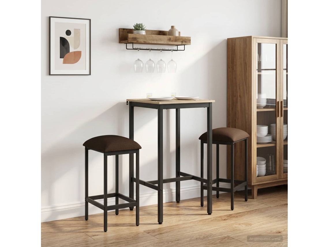 Vidaxl Banco De Bar 2 Unid. Cinzento-acastanhado 40 X 32 X 64 Cm