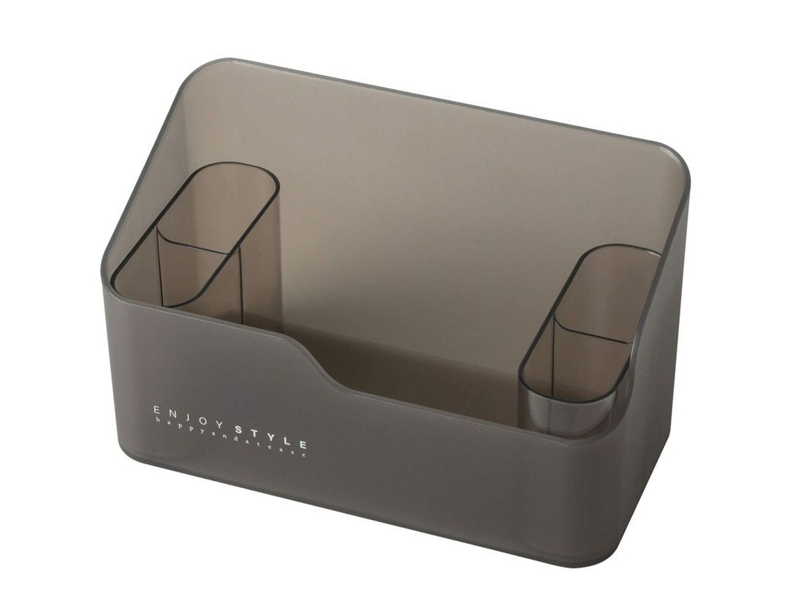 Organizador De Maquiagem De Plástico Transparente Pequeno Para Mesa De Banheiro, Preto