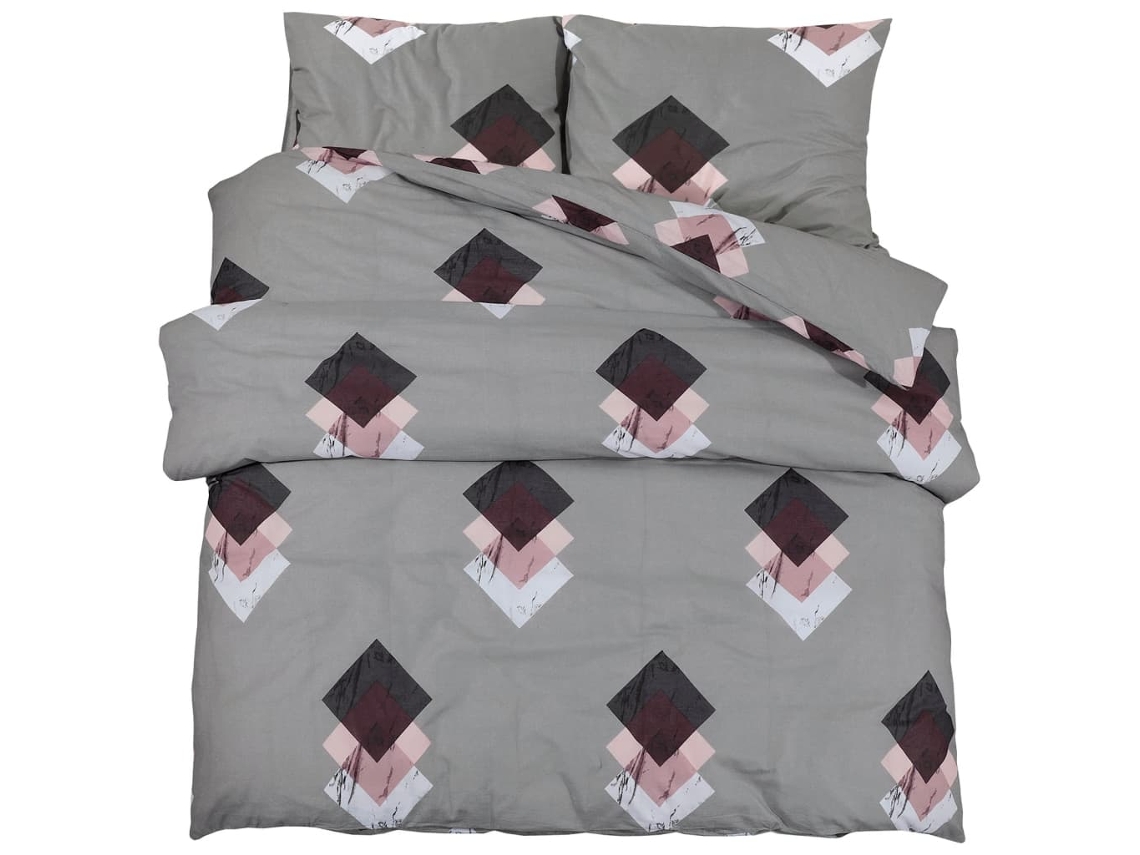 Duvet Cover Set, Duvet Cover Sets Vidaxl Cinzeto Algodão (200 X 220 Cm + 80 X 80 Cm)