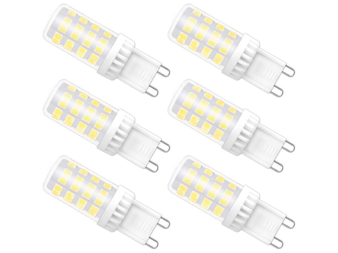 Lâmpada LED G9 Regulável 4W Branco Frio 6000K 480lm, Pacote de 6 | S/MARCA