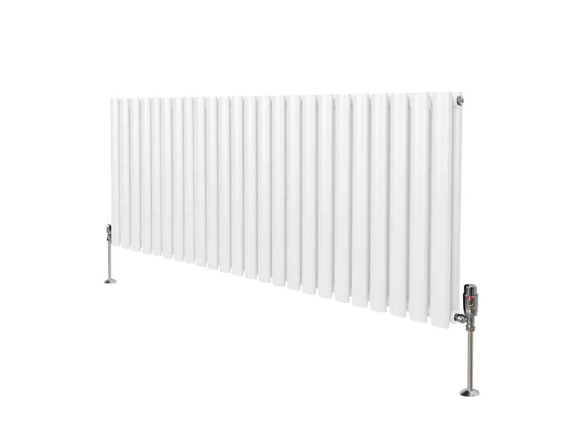 Radiador Coluna Oval Branco 600×1440 Mm Em Aço Carbono Com 6440 Btu, Revestimento Triplo E Conjunto De Válvulas