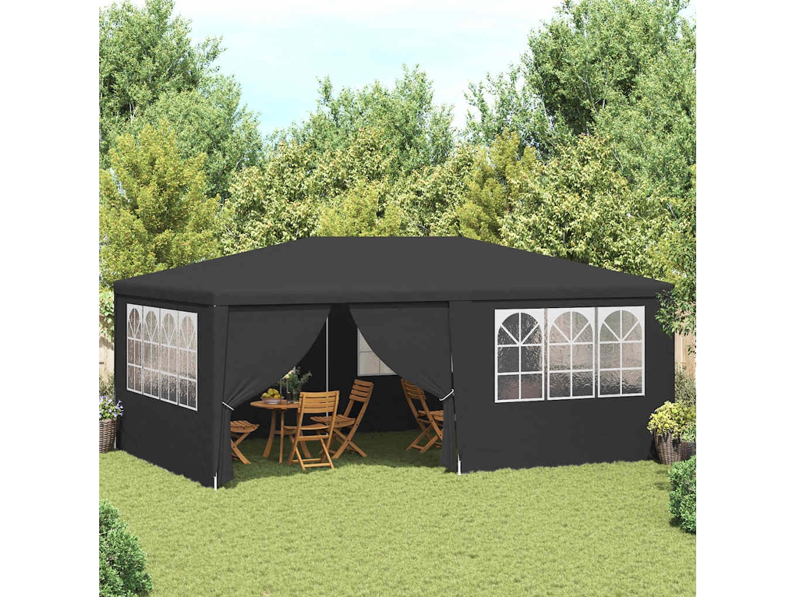 Vidaxl Tenda Festas Com Paredes Laterais 4x6m 90g/m² Antracite