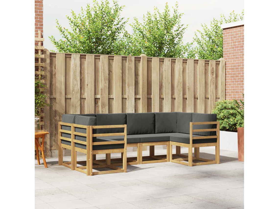Vidaxl Conjunto De Sofás Para Exterior 6 Unid. Branco E Antracite