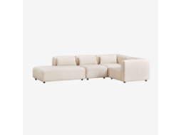 Sklum Sofá Modular De Canto Em L De 4 Peças Com Chaise Longue À Esquerda Fogler Poliéster                       Bombazina Crema Linho