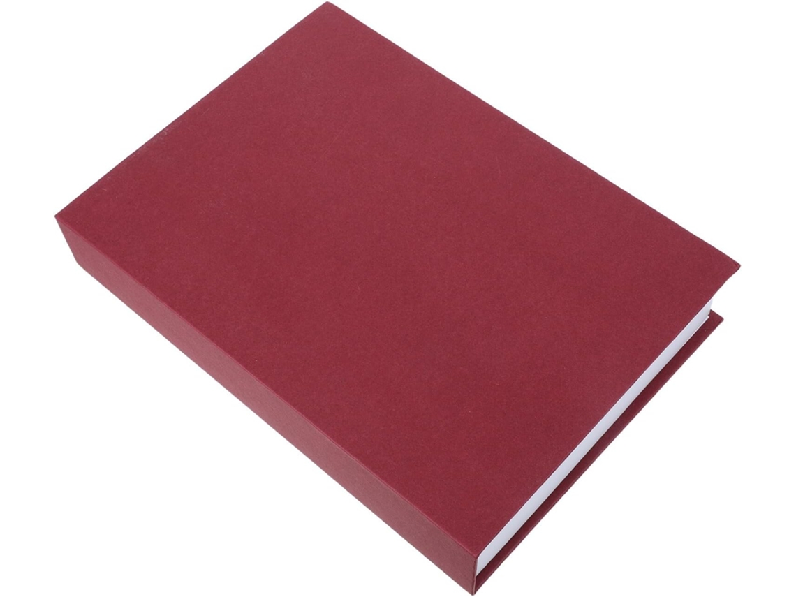 Caixa Decorativa Falsa Formato Livro 25x18x4 Vermelho Escuro Compartimento Secreto Magnético Guardar Joias GOKOCO